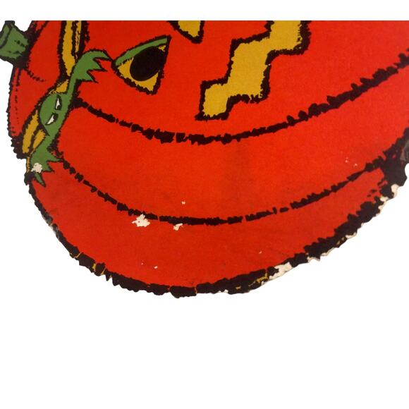 Vintage Halloween Pumpkin Jack O Lantern Die Cut - Picture 4 of 9